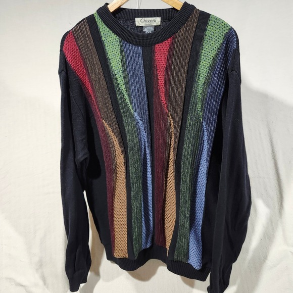 Chizani Other - Chizani Canada Mens Colorful Knit Crew Neck Long‎ Sleeve Sweater VTG Coogi Style